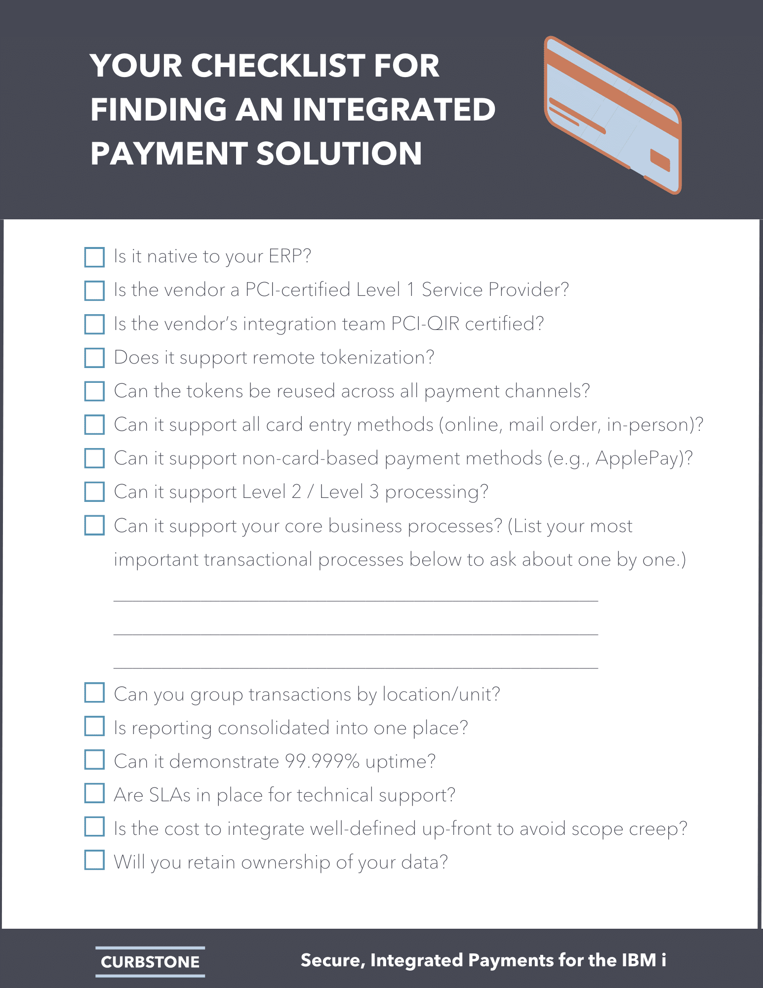 Integrated Payment Solution Checklist
